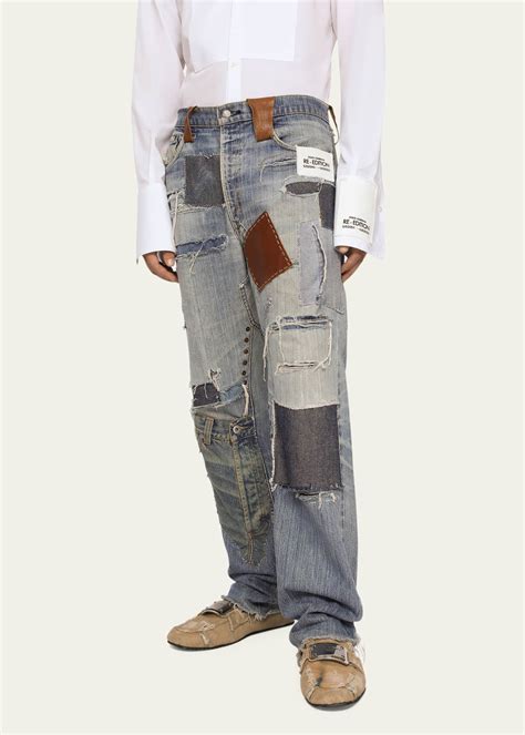 dolce gabbana patchwork jeans